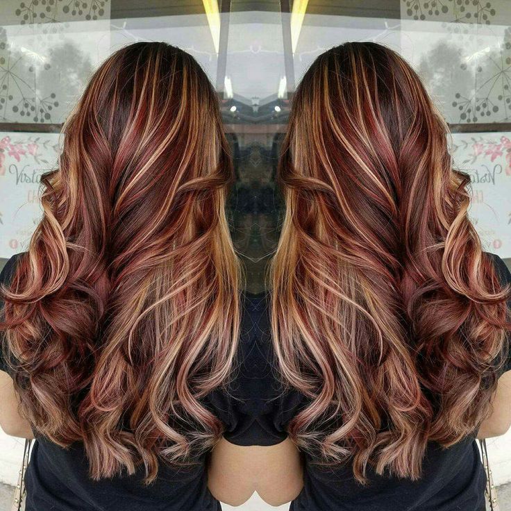 Brown Hair With Red And Blonde Highlights Hairstyle Guides