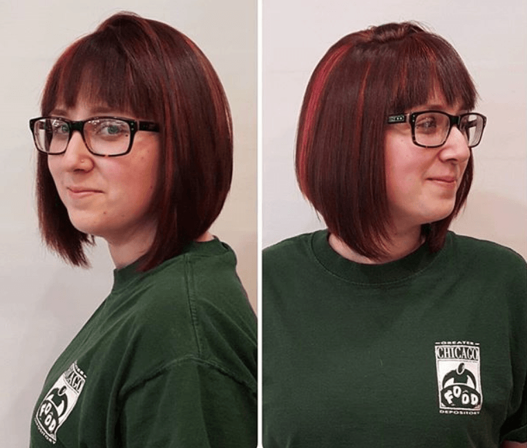 Stacked, Red Highlighted Bob