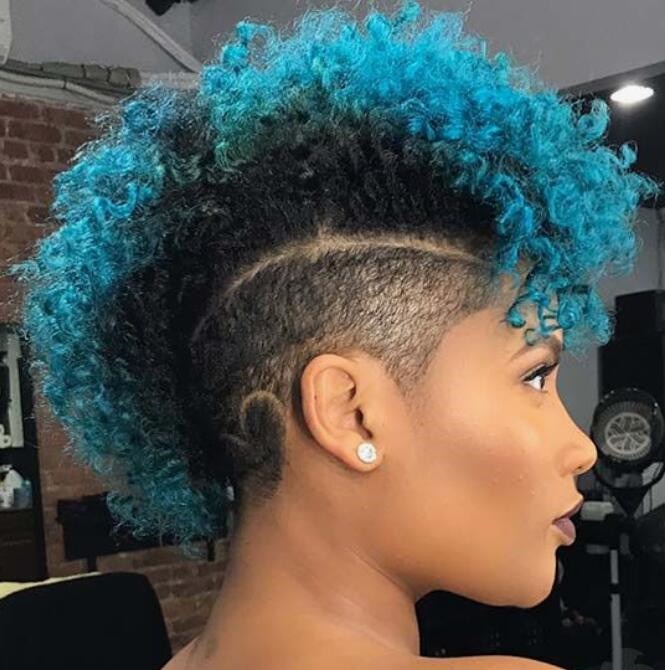 Blue Tapered Hair