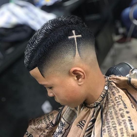 Shaved design with a high fade