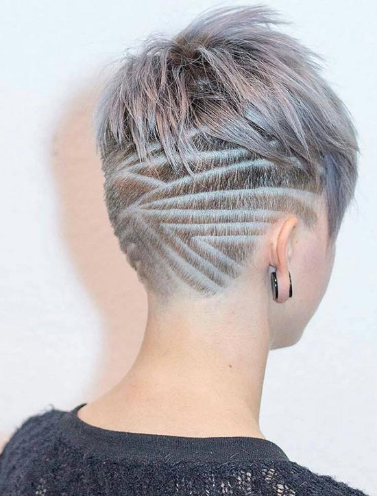 Short haircut with a pattern