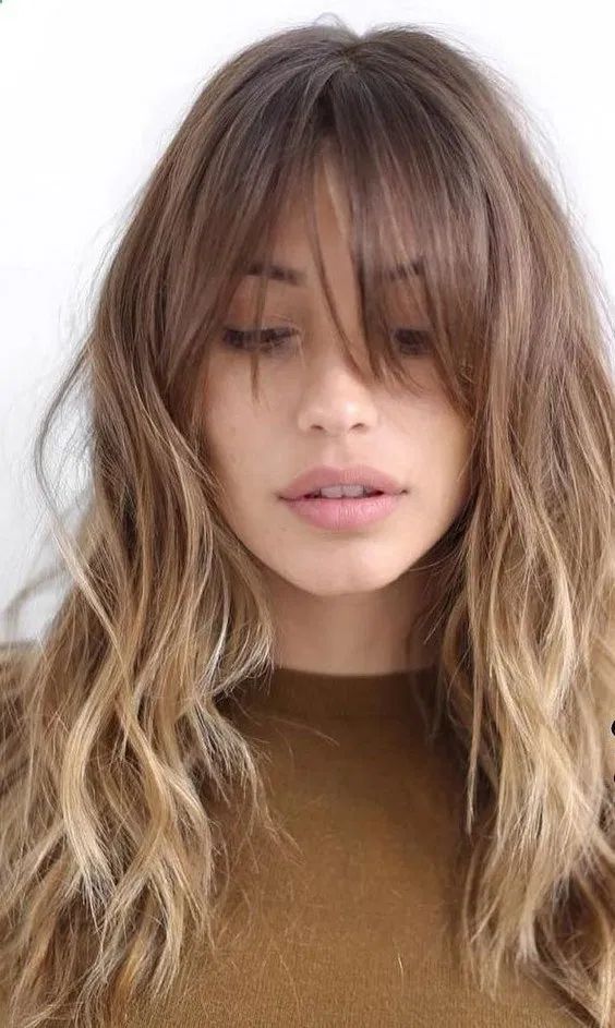 Wispy bangs with highlights