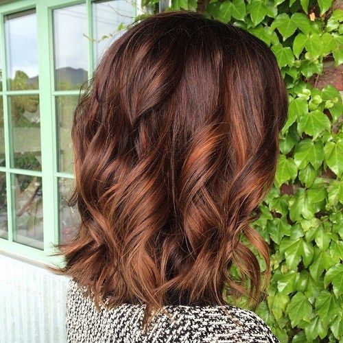 Brunette with Red Highlights