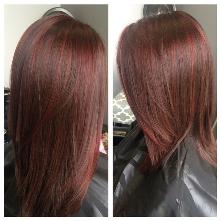 Red lowlights with brown between the foils