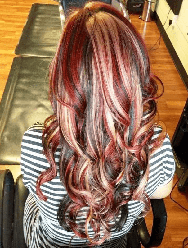 hair color ideas brown with red highlights