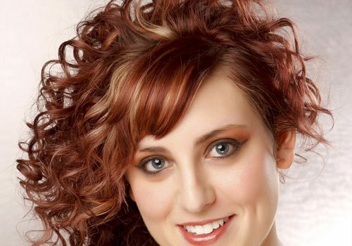 Ravishing Blonde Red Highlights on Curly Hair