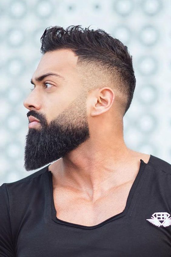 undercut hairstyle with beard