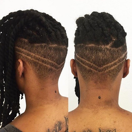 Undercut with Long Dreads and Lined Pattern