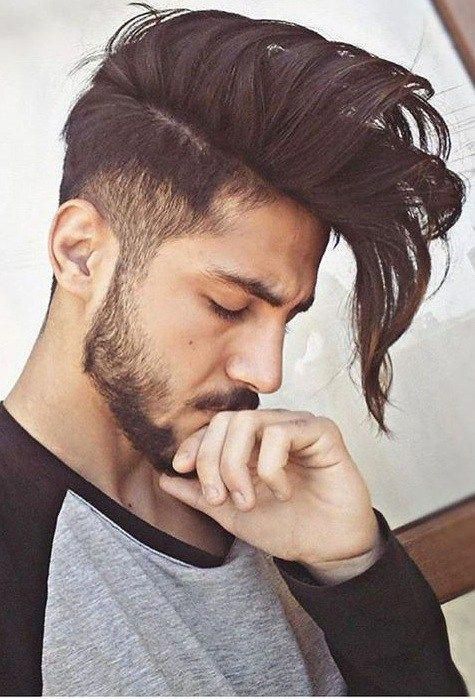Undercut with Long Hair with Fade and Beard