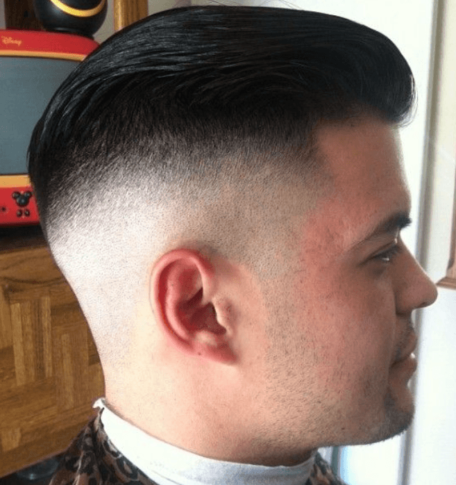 Shaved Fade with Slicked Hair