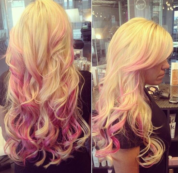 Brown and Blonde with Pink