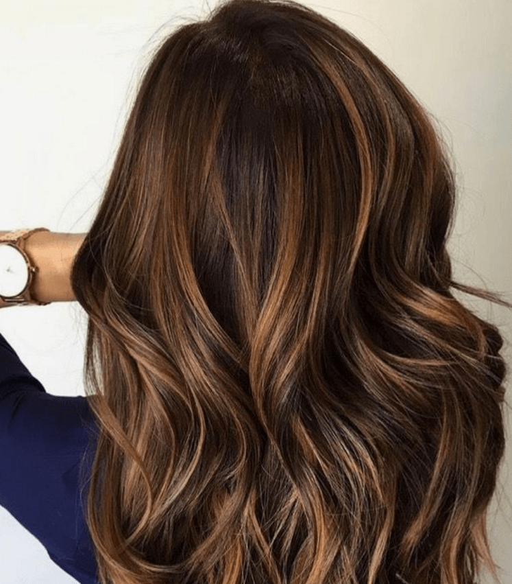 Brunette bayalage with highlights and low lights