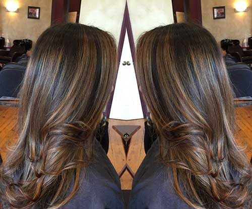 Dark Brown Hair With Caramel And Blonde Highlights