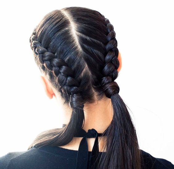 Pigtails with Thin Braids