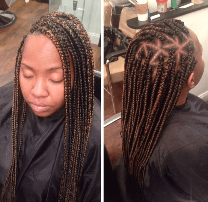 Triangle Parted Box Braids
