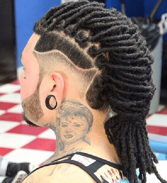 Thick Dreadlocks with Side Designs