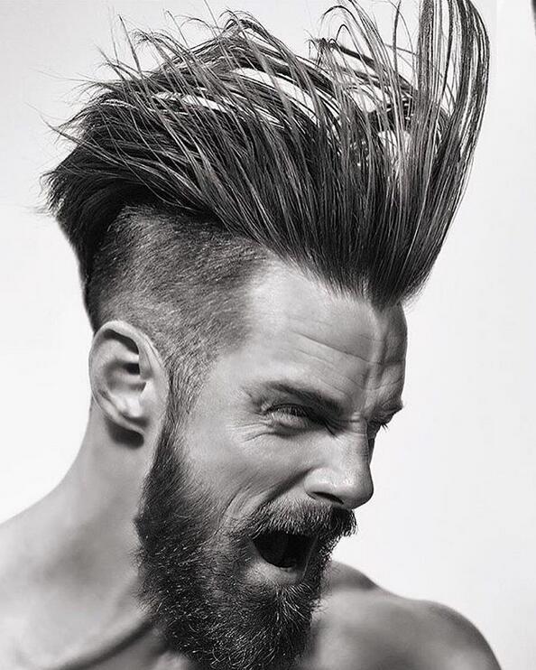 Straight Front Messy Pomp with a Disconnected undercut