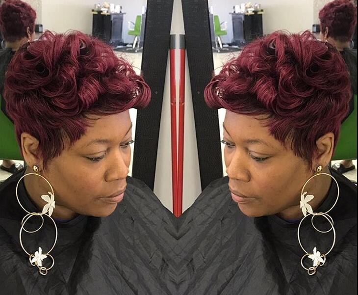 Burgundy Pixie Mohawk