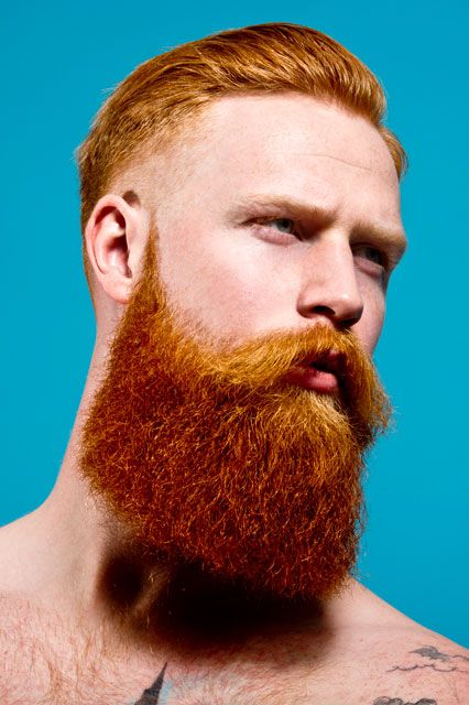 Comb over medium fade with a beard for gingers