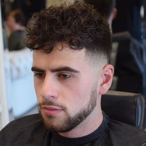 Curly Mid Fade Hairstyle