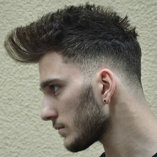 Low Taper Fade with Brush Up Hipster Haircut