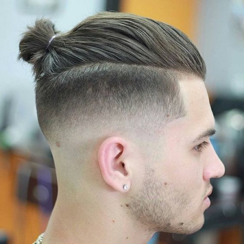 Mid Fade Haircut Bun