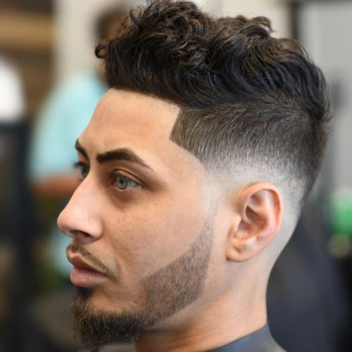 Mid Fade Haircut Wavy Hair