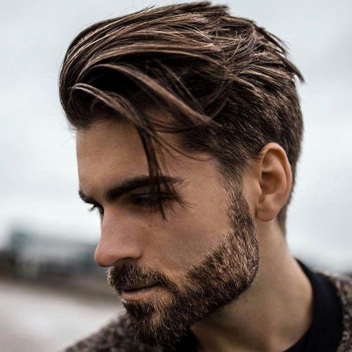 Short Sides Long Textured Top Beard