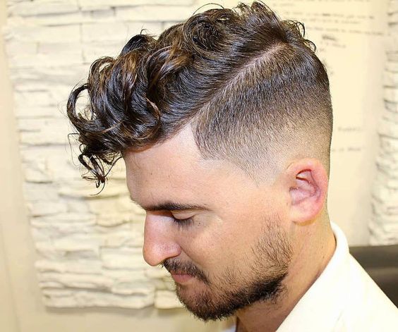 Short Sides with Curly Side Parted