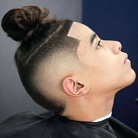 high taper fade man bun Hipster Haircut