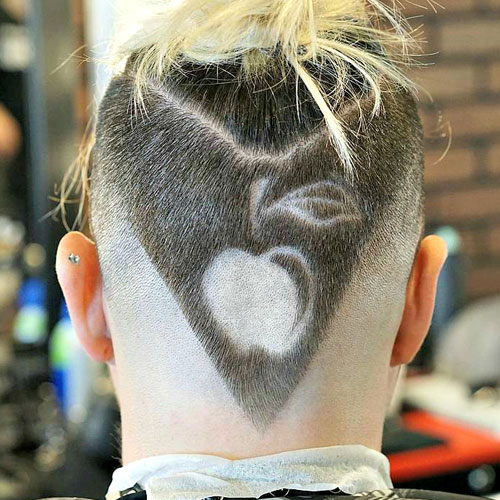 v-shaped haircut with design Hipster Haircut