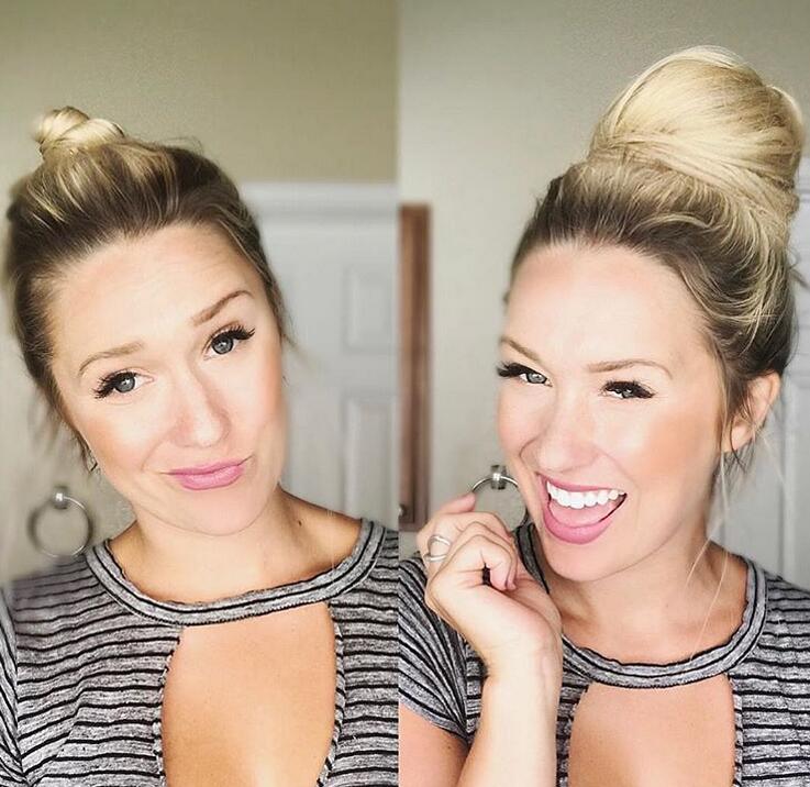 A Bun with Blonde Highlights