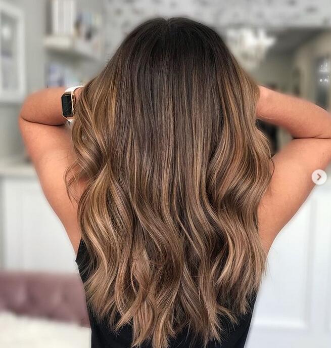 Layered Highlights for Dark Hair