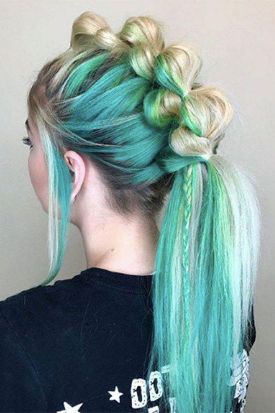 Mermaid Inspired Bubble Ponytail
