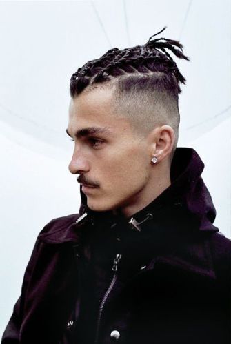 The Braided Faux Hawk with a mustache