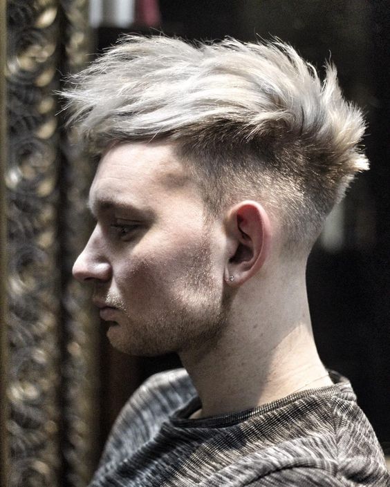 Undercut Faux Hawk with White hair