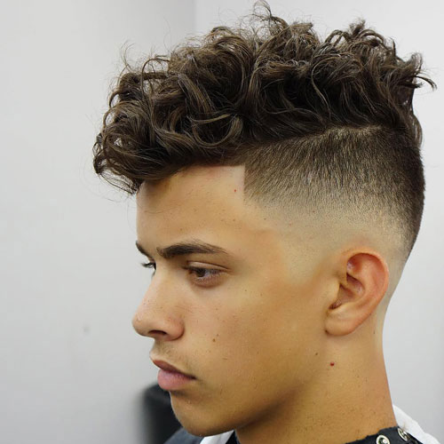 Curly Top with Mid-taper Fade Undercut
