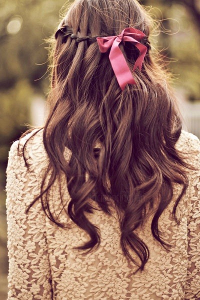 Ribbon Tied Hairstyle