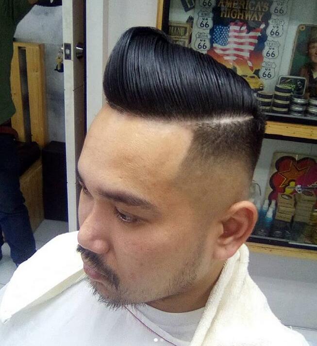 A High Burst Fade Pompadour