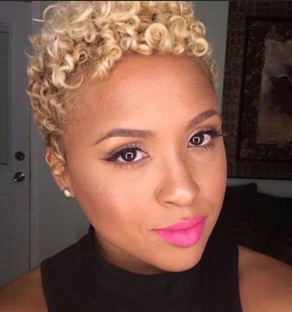 African American short blonde hair