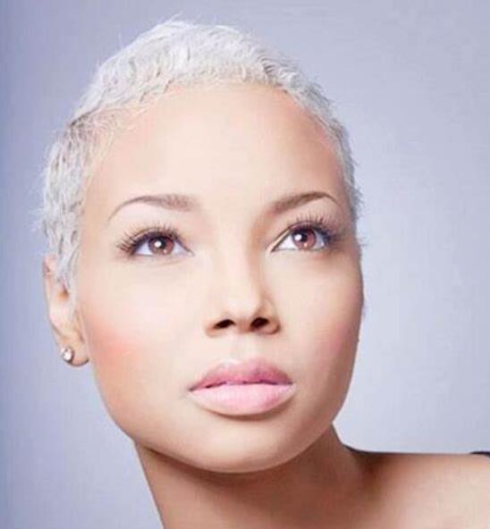 Black Women's gray short hair