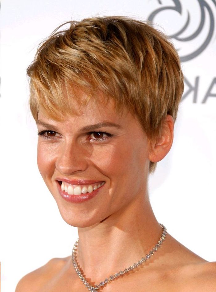 Bright pixie haircut with highlights
