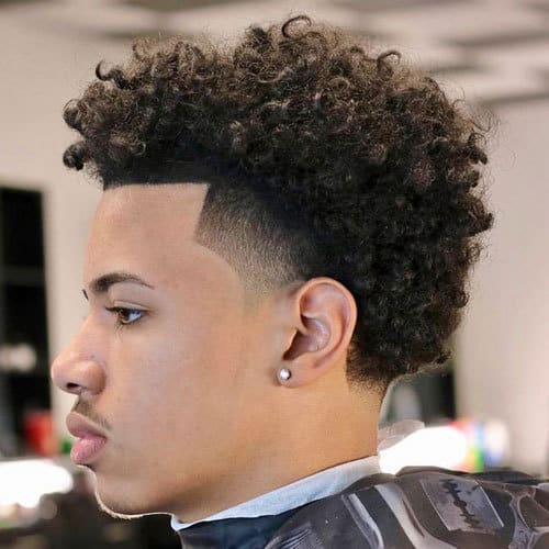 Burst Fade with Curly Top