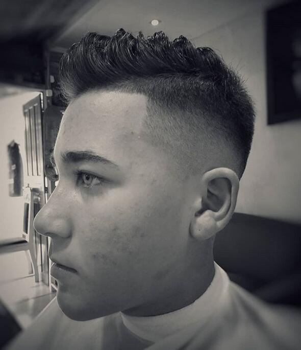 Burst Fade with a Quiff Haircut
