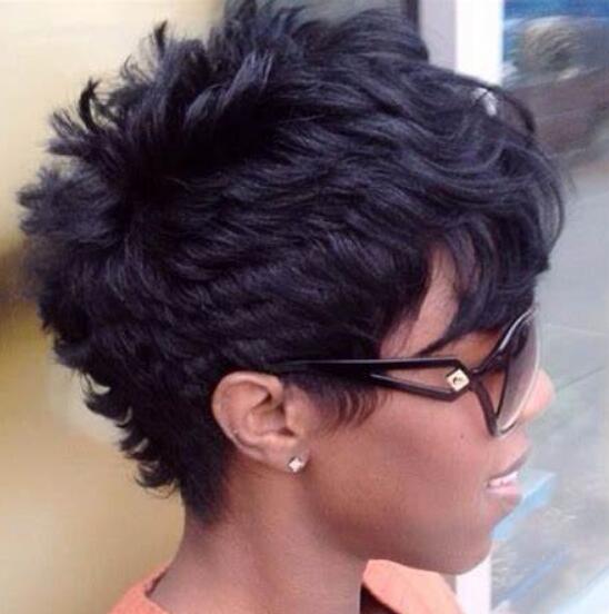 Layered pixie cut black women