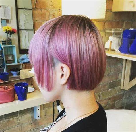 Pastel pink balayage bob