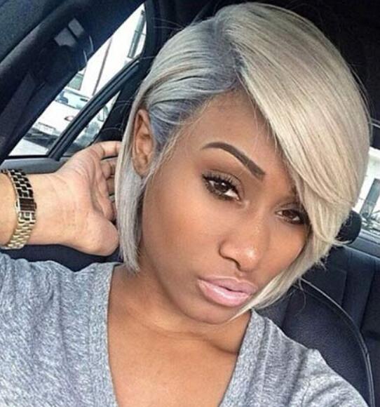 Platinum hair black women