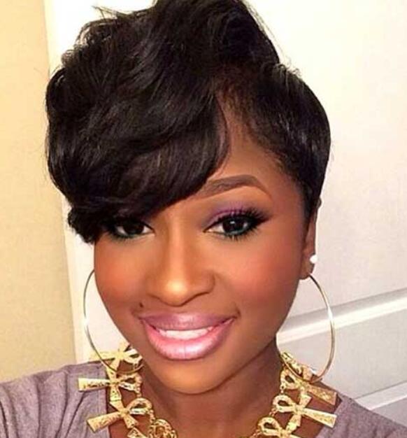 Short weave hairstyle black women