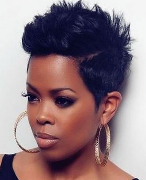 Stylish short black pixie