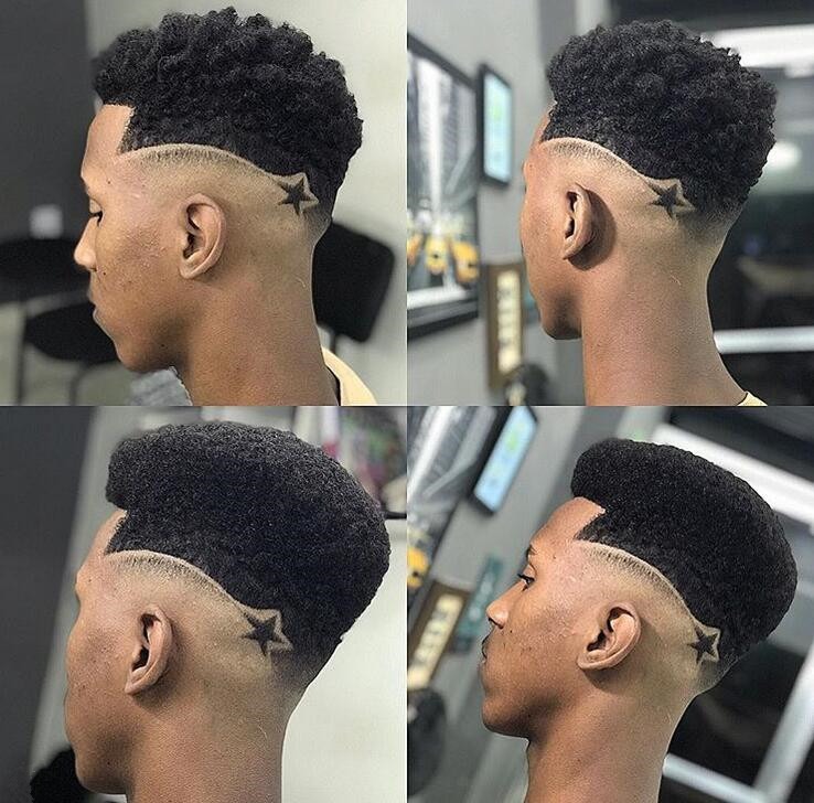 Taper Burst Fade with a Side Cut